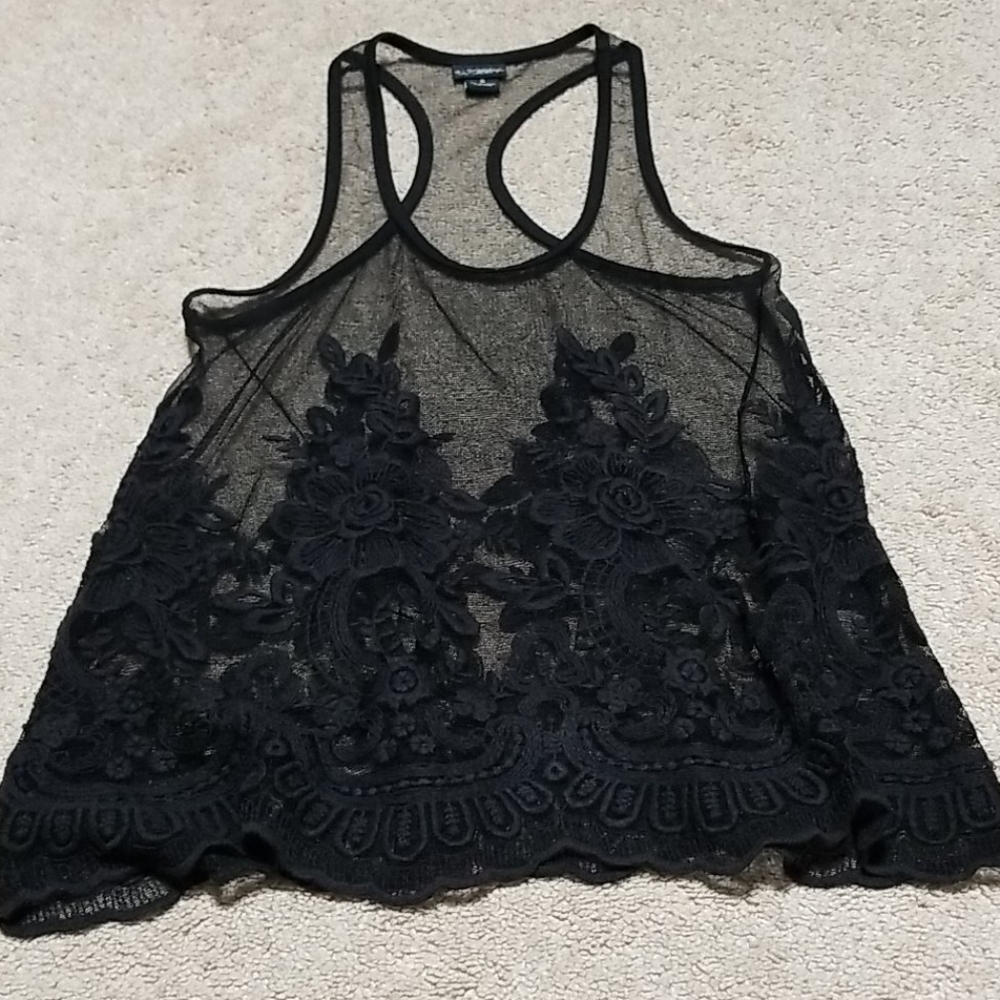Daytrip Black Lace Tank Top S